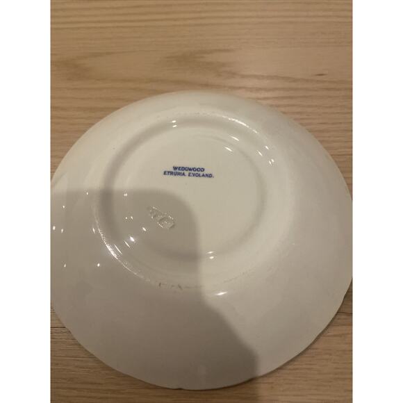 Wedgwood Ranunculus Blue Shell Edge Set Of 3 Saucers Cobalt Blue Flowers England - Picture 4 of 7